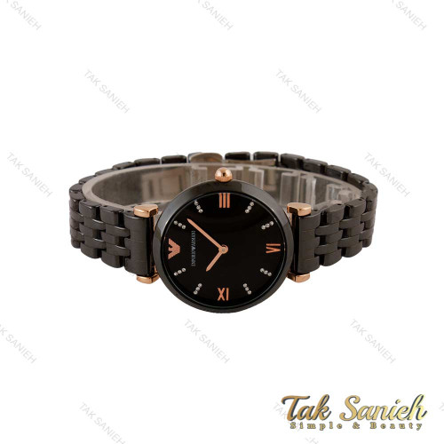 ساعت امپریو آرمانی زنانه سرامیکی مشکی ایندکس نگین رزگلد Armani-5145-L ساعت امپریو آرمانی زنانه سرامیکی مشکی ایندکس نگین رزگلد Armani-5145-L