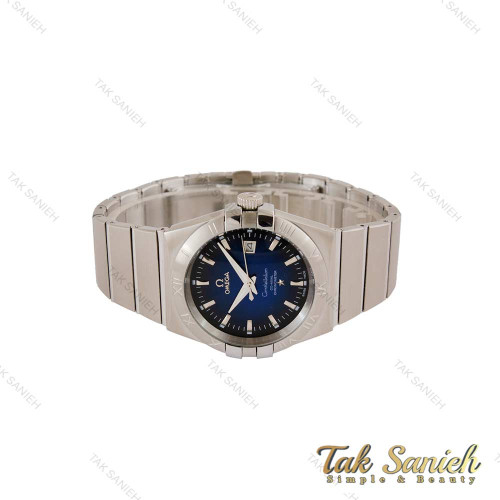 ساعت امگا کانسلیشن مردانه نقره ای صفحه سرمه ای مشکی ایندکس خط Omega-5156-G