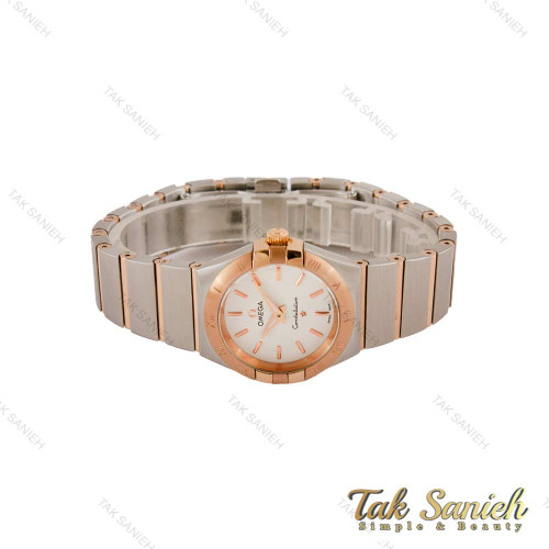 ساعت امگا کانسلیشن زنانه دورنگ رزگلد صفحه سفید ایندکس خط Omega-5161-L ساعت امگا کانسلیشن زنانه دورنگ رزگلد صفحه سفید ایندکس خط Omega-5161-L