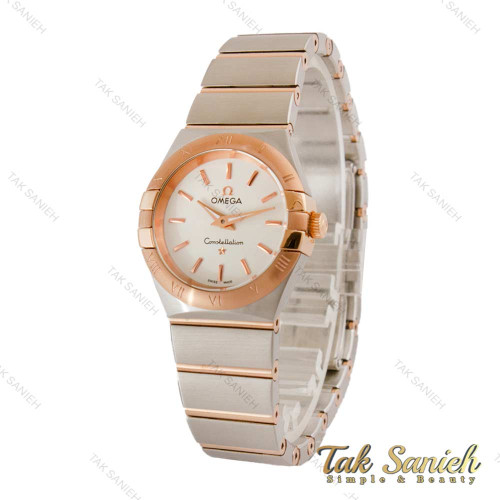 ساعت امگا کانسلیشن زنانه دورنگ رزگلد صفحه سفید ایندکس خط Omega-5161-L ساعت امگا کانسلیشن زنانه دورنگ رزگلد صفحه سفید ایندکس خط Omega-5161-L