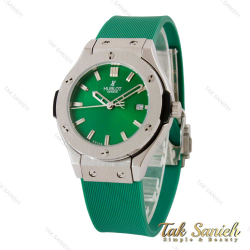 ساعت هابلوت زنانه سبز قاب سیلور Hublot-5189-L ساعت هابلوت زنانه سبز قاب سیلور Hublot-5189-L