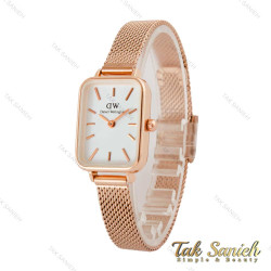 ساعت دنیل ولینگتون زنانه رزگلد بند حصیری صفحه سفید DW-5213-L
