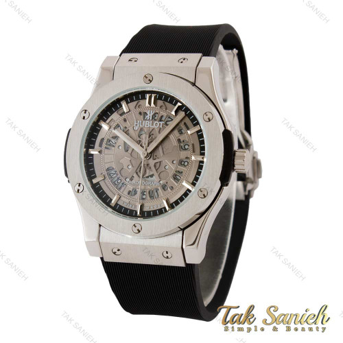 ساعت هابلوت مردانه نقره ای صفحه اسکلتون Hublot-5214-G