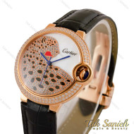 ساعت کارتیه بالن بلو زنانه فول نگین رزگلد بند چرم مشکی Cartier-5265-L ساعت کارتیه بالن بلو زنانه فول نگین رزگلد بند چرم مشکی Cartier-5265-L