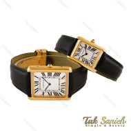 ساعت کارتیه تانک ست طلایی بند چرم مشکی Cartier-5271-S ساعت کارتیه تانک ست طلایی بند چرم مشکی Cartier-5271-S