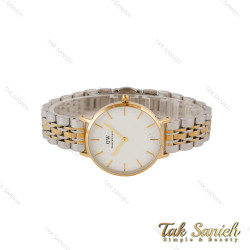 ساعت DW زنانه دورنگ طلایی صفحه سفید متوسط DW-5279-L