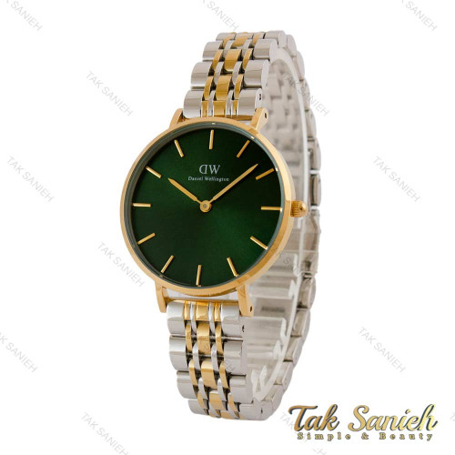 ساعت DW زنانه دورنگ طلایی صفحه سبز مدیوم DW-5285-L ساعت DW زنانه دورنگ طلایی صفحه سبز مدیوم DW-5285-L