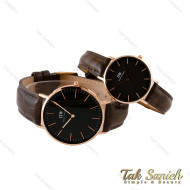 ساعت DW ست بند چرم قهوه ای سوخته صفحه مشکی DW-5301-S ساعت DW ست بند چرم قهوه ای سوخته صفحه مشکی DW-5301-S