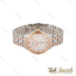ساعت تیسوت زنانه دورنگ رزگلد صفحه سفید Tissot-5307-L ساعت تیسوت زنانه دورنگ رزگلد صفحه سفید Tissot-5307-L