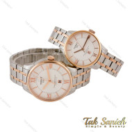 ساعت ست تیسوت دورنگ رزگلد صفحه سفید Tissot-5308-S