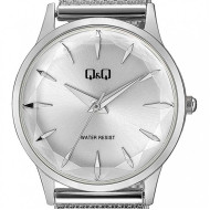 ساعت کیو اند کیو زنانه نقره ای بندحصیری QQ-4613-L