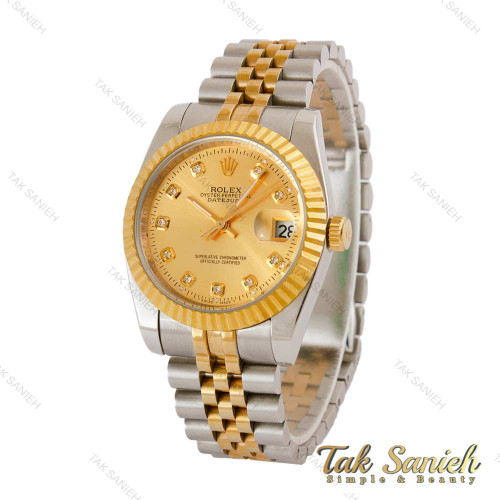 ساعت رولکس مردانه دورنگ طلایی صفحه طلایی Rolex-5352-G ساعت رولکس مردانه دورنگ طلایی صفحه طلایی Rolex-5352-G