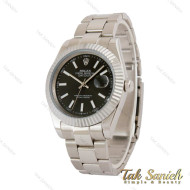 ساعت رولکس دیت جاست 2 مردانه سیلور صفحه مشکی اویستری Rolex-5355-G