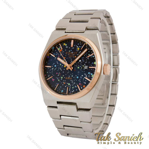 ساعت تیسوت PRX مردانه دورنگ رزگلد صفحه کهکشانی Tissot-5370-G ساعت تیسوت PRX مردانه دورنگ رزگلد صفحه کهکشانی Tissot-5370-G