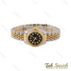 ساعت رولکس زنانه دورنگ طلایی صفحه مشکی دورنگین Rolex-5403-L