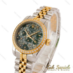 ساعت رولکس زنانه دورنگین صفحه سبز طرح دار Rolex-5404-L ساعت رولکس زنانه دورنگین صفحه سبز طرح دار Rolex-5404-L