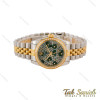 ساعت رولکس زنانه دورنگین صفحه سبز طرح دار Rolex-5404-L