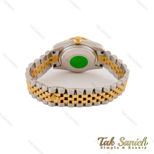 ساعت رولکس زنانه دورنگین صفحه سبز طرح دار Rolex-5404-L