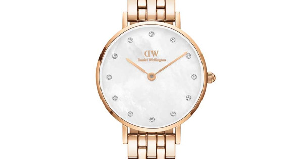 ساعت زنانه دنیل ولینگتون رزگلد صفحه گرد نگینی DW-5414-L
