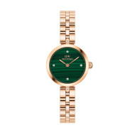 ساعت DW زنانه مدل ELAN رزگلد صفحه سبز طرح دار DW-5497-L