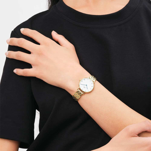 ساعت دنیل ولینگتون زنانه فلزی گرد طلایی سفید ایندکس یونانی DW-5503-L ساعت دنیل ولینگتون زنانه فلزی گرد طلایی سفید ایندکس یونانی DW-5503-L