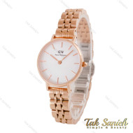 ساعت دنیل ولینگتون زنانه رزگلد صفحه سفید اسمال DW-4707-L