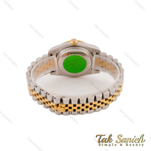 ساعت رولکس دورنگ طلایی خطی صفحه نقره ای Rolex-4729-G