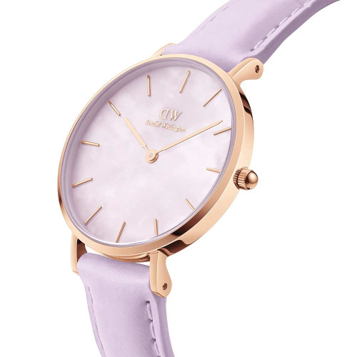 ساعت دنیل ولینگتون زنانه گرد بنفش DW-4739-28-L