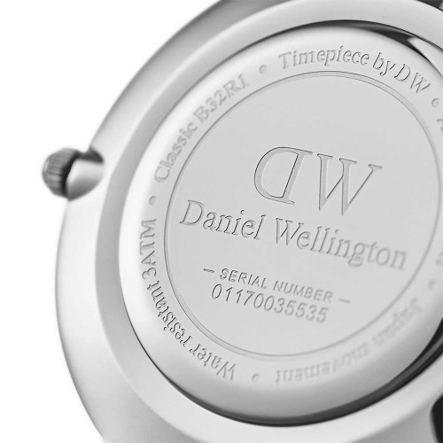 ساعت دنیل ولینگتون زنانه بند چرم مشکی صفحه سفید DW-4741-32-L