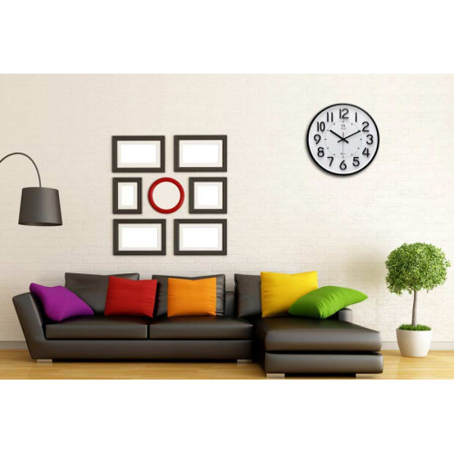 ساعت دیواری مارال صفحه سه بعدی اعداد مشکی برجسته Maral-4757-11-W