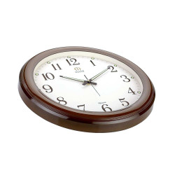 ساعت دیواری مارال قاب طرح چوب براق صفحه سفید Maral-4758-12-W