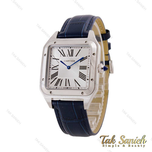 ساعت کارتیه سانتوس دومونت مردانه سیلور سرمه ای Cartier-5549-G ساعت کارتیه سانتوس دومونت مردانه سیلور سرمه ای Cartier-5549-G