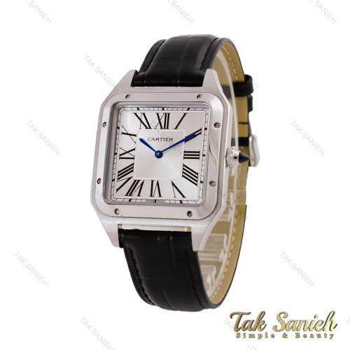 ساعت کارتیر سانتوس دومونت مردانه سیلور مشکی Cartier-5550-G ساعت کارتیر سانتوس دومونت مردانه سیلور مشکی Cartier-5550-G