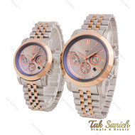 ساعت ست سیتیزن دورنگ رزگلد صفحه طوسی Citizen-5555-S
