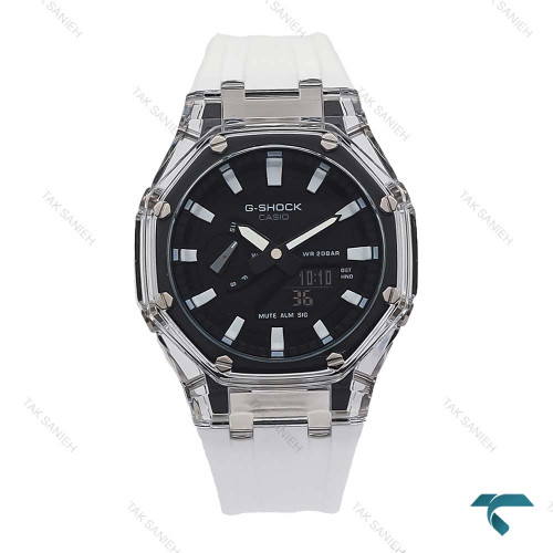 ساعت جی شاک GA2100 مردانه سفید شیشه ای G-Shock-5845-G