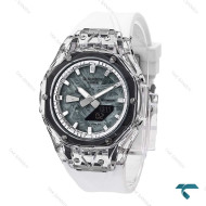 ساعت جیشاک GA-2100 شیشه ای سفید کهکشانی Casio-5893-G