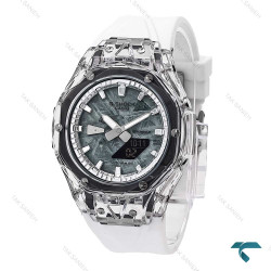 ساعت جیشاک GA-2100 شیشه ای سفید کهکشانی Casio-5893-G