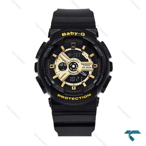 ساعت بیبی جی BA110 زنانه مشکی طلایی Casio-5898-L ساعت بیبی جی BA110 زنانه مشکی طلایی Casio-5898-L