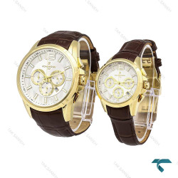 ساعت مچی رومانسون ست طلایی بند چرم قهوه ای Romanson-5940-S ساعت مچی رومانسون ست طلایی بند چرم قهوه ای Romanson-5940-S