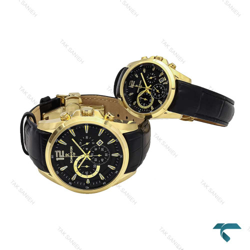 ساعت رومانسون ست طلایی مشکی بند چرم Romanson-5943-S ساعت رومانسون ست طلایی مشکی بند چرم Romanson-5943-S