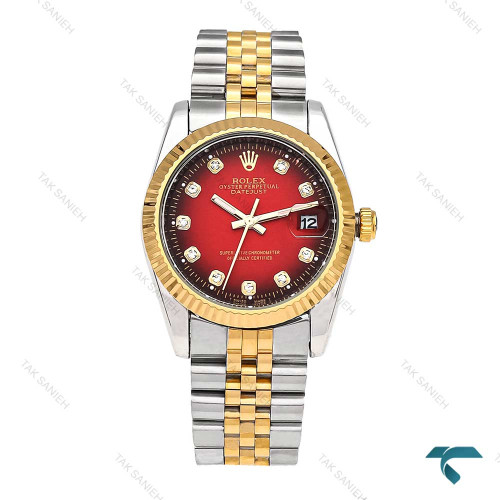 رولکس مردانه دیت جاست دورنگ طلایی صفحه قرمز Rolex-5980-G رولکس مردانه دیت جاست دورنگ طلایی صفحه قرمز Rolex-5980-G