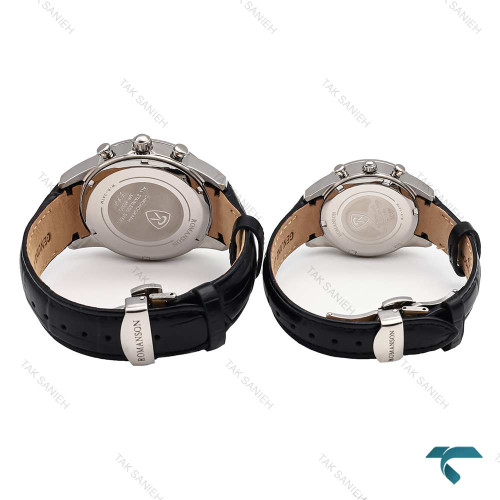 ست ساعت رومانسون استیل مشکی بند چرم Romanson-5987-S ست ساعت رومانسون استیل مشکی بند چرم Romanson-5987-S