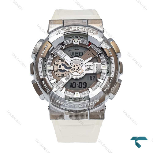 ساعت کاسیو جی شاک GM110H مردانه سیلور سفید Casio-6023-G