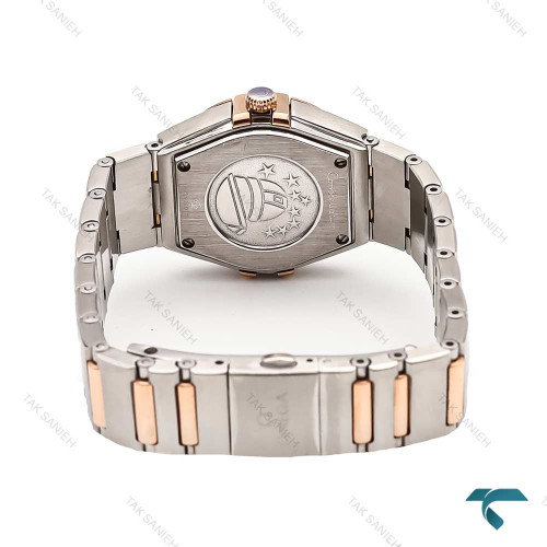 ساعت امگا زنانه جدید دو رنگ رزگلد صفحه سفید ایندکس نگین Omega-5856-L ساعت امگا زنانه جدید دو رنگ رزگلد صفحه سفید ایندکس نگین Omega-5856-L