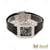 ساعت کارتیر سانتوس 100 زنانه سیلور مشکی بند چرم Cartier-5594-L ساعت کارتیر سانتوس 100 زنانه سیلور مشکی بند چرم Cartier-5594-L
