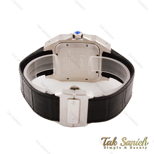 ساعت کارتیه سانتوس 100مردانه بند چرم مشکی صفحه مشکی Cartier-5595-G ساعت کارتیه سانتوس 100مردانه بند چرم مشکی صفحه مشکی Cartier-5595-G