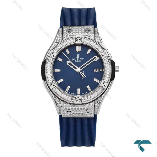 هابلوت فول نگین زنانه استیل سرمه ای Hublot-6081-L هابلوت فول نگین زنانه استیل سرمه ای Hublot-6081-L