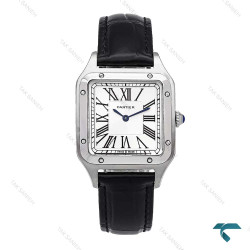 ساعت کارتیه سانتوس دومونت زنانه سیلور مشکی مدیوم Cartier-6096-G