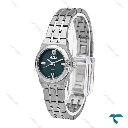 ساعت الکسا Special زنانه سیلور صفحه سبز Alexa-6138-L