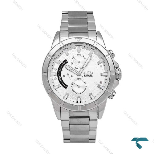 ساعت الکسا پریمیر A0104 مردانه نقره ای صفحه سفید Alexa-6150-G ساعت الکسا پریمیر A0104 مردانه نقره ای صفحه سفید Alexa-6150-G